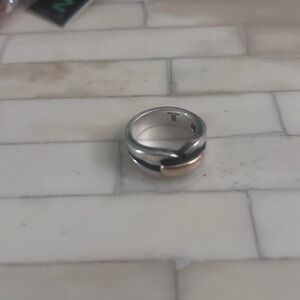 Silver and Gold Interlocking Ring